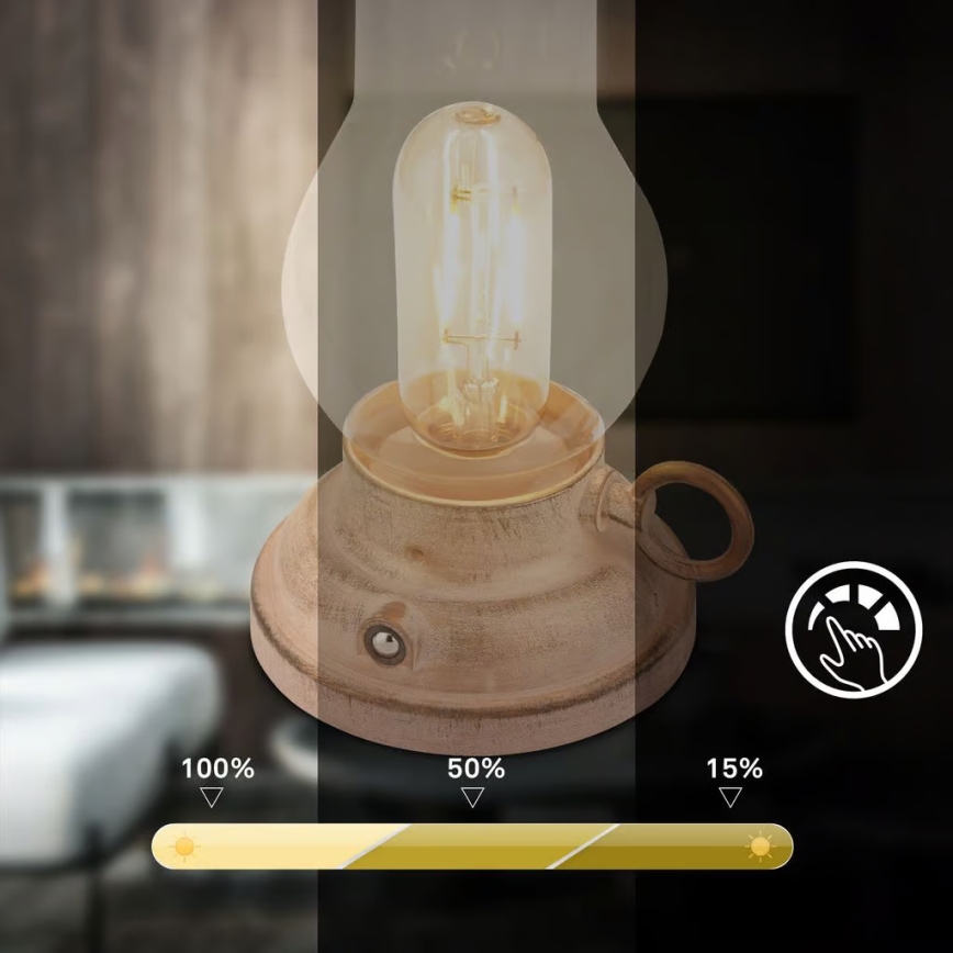 Brilo - Lampada da tavolo ricaricabile dimmerabile per esterni a LED KANEA LED/1,5W/5V IP44 1200 mAh beige