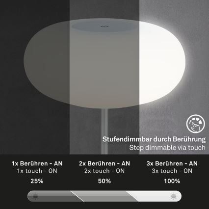 Brilo - Lampada da tavolo ricaricabile LED dimmerabile per esterni OLANA LED/3W/5V IP44