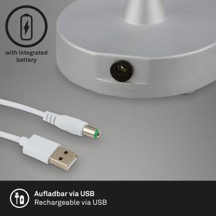 Brilo - Lampada da tavolo ricaricabile LED dimmerabile per esterni OLANA LED/3W/5V IP44