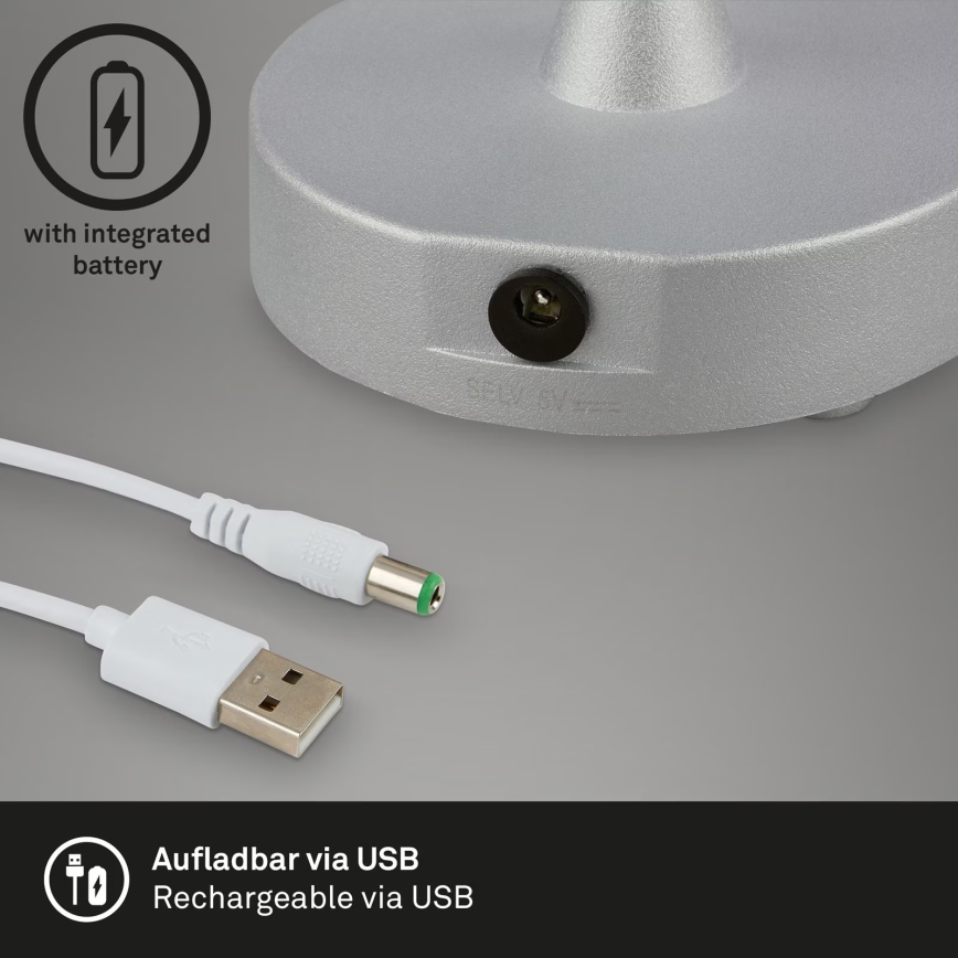 Brilo - Lampada da tavolo ricaricabile LED dimmerabile per esterni OLANA LED/3W/5V IP44