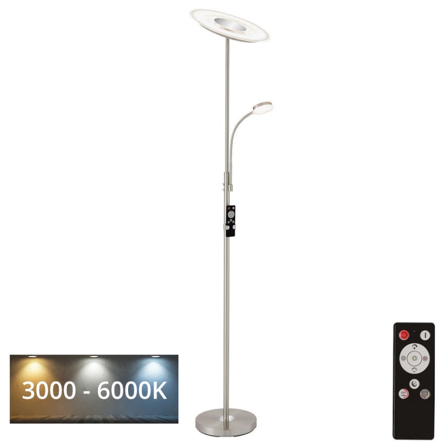 Brilo - Lampada da terra dimmerabile a LED LED/29,5W/230V + LED/3,5W 3000-6000K + telecomando