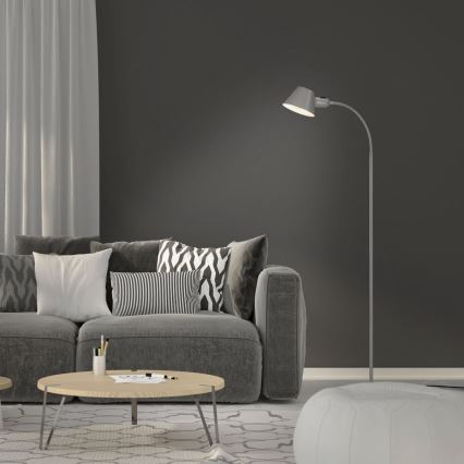 Brilo - Lampada da terra flessibile 1xE27/10W/230V argento