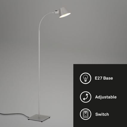 Brilo - Lampada da terra flessibile 1xE27/10W/230V argento