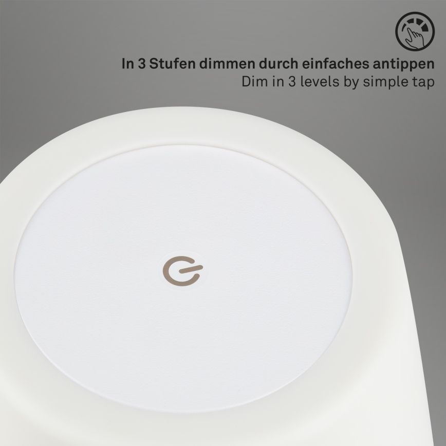 Brilo - Lampada ricaricabile da esterno dimmerabile a LED LED/3W/5V IP44 2000 mAh