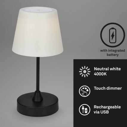 Brilo - Lampada LED ricaricabile dimmerabile per esterni LED/3W/5V IP44 2000 mAh