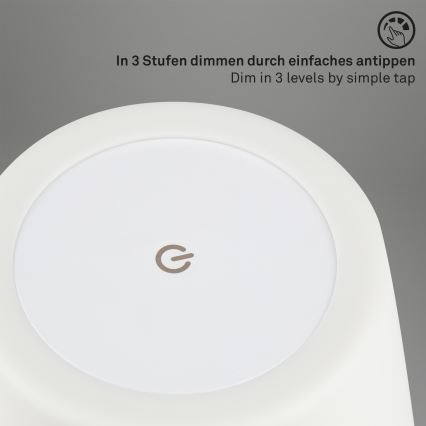 Brilo - Lampada LED ricaricabile dimmerabile per esterni LED/3W/5V IP44 2000 mAh