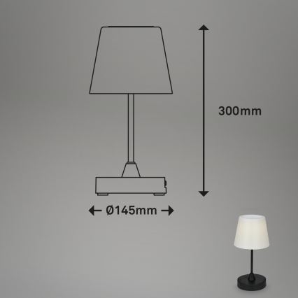 Brilo - Lampada LED ricaricabile dimmerabile per esterni LED/3W/5V IP44 2000 mAh