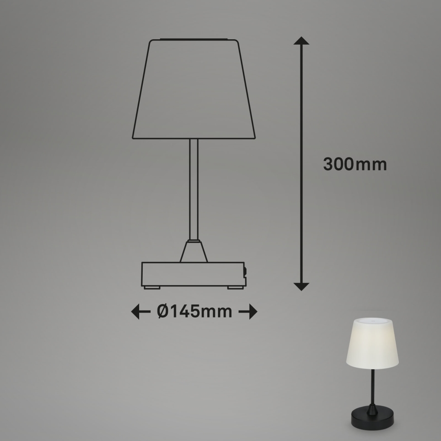 Brilo - Lampada LED ricaricabile dimmerabile per esterni LED/3W/5V IP44 2000 mAh