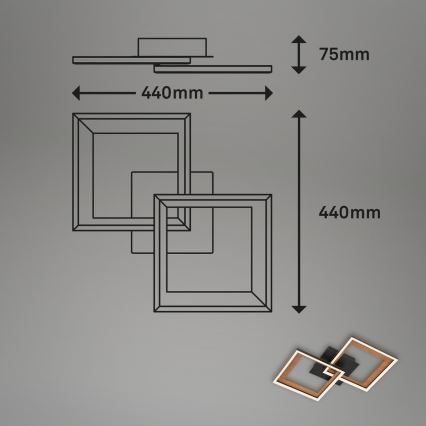 Brilo - Lampadario a plafone LED dimmerabile FRAME 2xLED/11W/230V