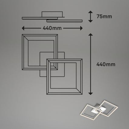 Brilo - Lampadario a plafone LED dimmerabile FRAME 2xLED/11W/230V