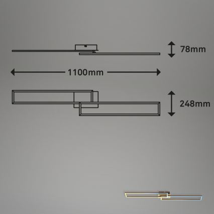 Brilo - Lampadario a plafone LED dimmerabile FRAME 2xLED/20W/230V 2700-5000K + telecomando