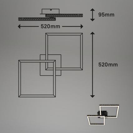 Brilo - Lampadario a plafone LED dimmerabile FRAME 2xLED/9W/230V