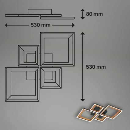 Brilo - Lampadario a plafone LED dimmerabile FRAME LED/38W/230V