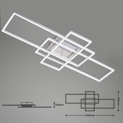 Brilo - Lampadario a plafone LED dimmerabile FRAME LED/51W/230V 2700-5000K cromo + telecomando