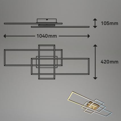 Brilo - Lampadario a plafone LED dimmerabile FRAME LED/51W/230V 2700-5000K marrone/oro + telecomando