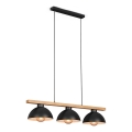 Brilo - Lampadario a sospensione con filo 3xE27/40W/230V albero di caucciù