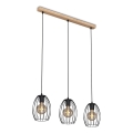 Brilo - Lampadario a sospensione con filo WAKTU 3xE27/60W/230V albero di caucciù