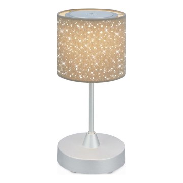 Brilo - LED Dimmerabile rechargeable per esterni lampada da tavolo LOLE LED/3W/5V IP44 argento/beige