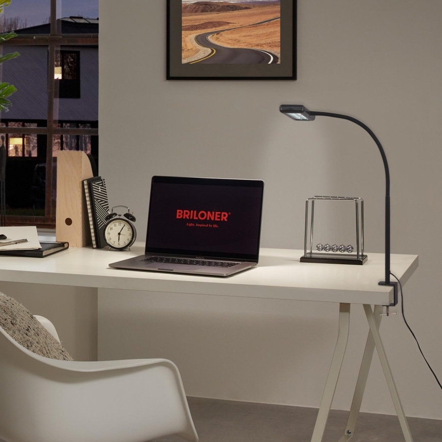 Brilo - LED Flessibile lampada da tavolo con clip TRASNA LED/7,5W/230V nero
