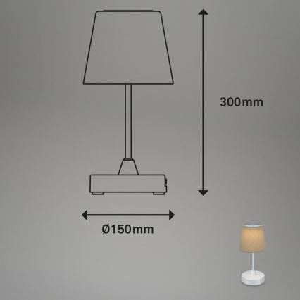 Brilo - LED Dimmerabile ricaricabile per esterni lampada da tavolo LED/3W/5V IP44 argento/beige