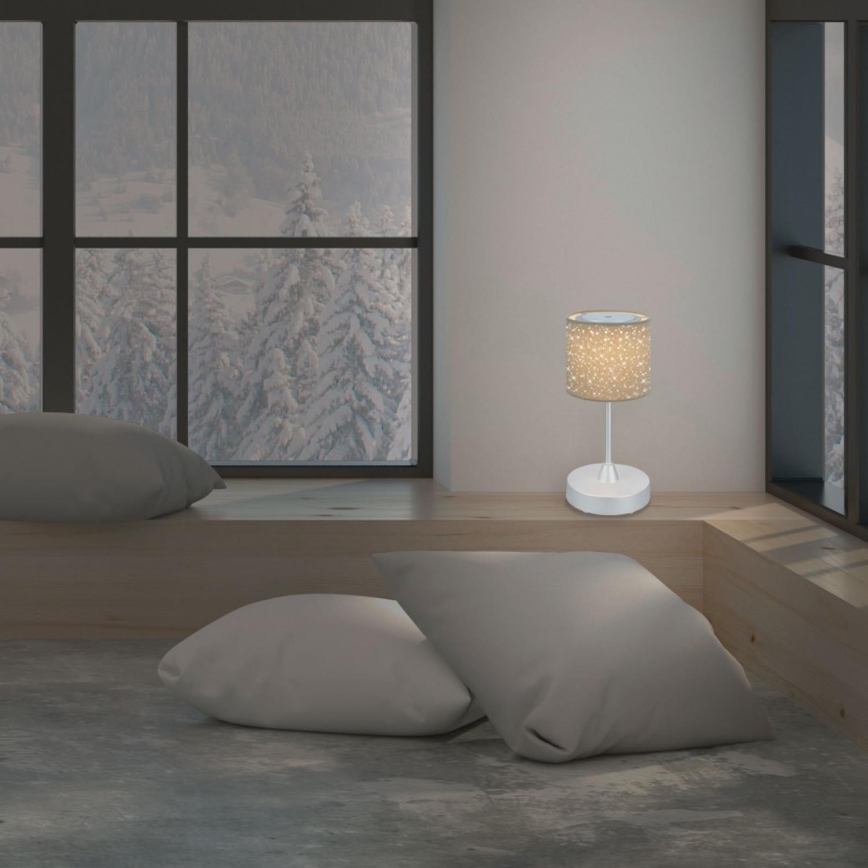 Brilo - LED Dimmerabile ricaricabile per esterni lampada da tavolo LOLE LED/3W/5V 2000mAh IP44 argento/beige