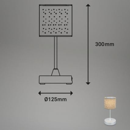 Brilo - LED Dimmerabile ricaricabile per esterni lampada da tavolo LOLE LED/3W/5V 2000mAh IP44 argento/beige