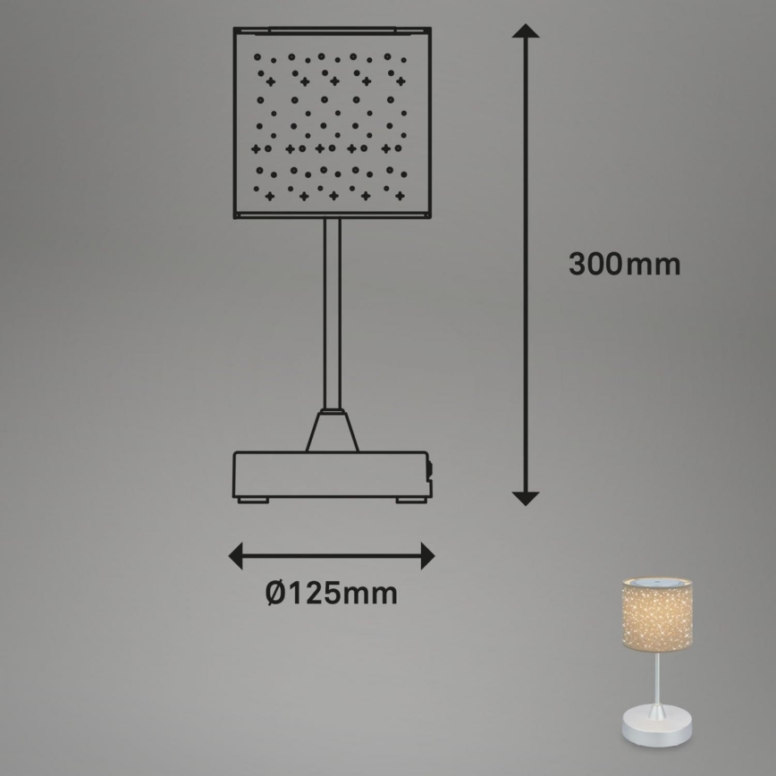 Brilo - LED Dimmerabile ricaricabile per esterni lampada da tavolo LOLE LED/3W/5V 2000mAh IP44 argento/beige
