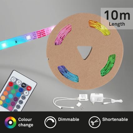 Brilo - LED RGB Striscia dimmerabile 11,5m LED/24W/230V + telecomando