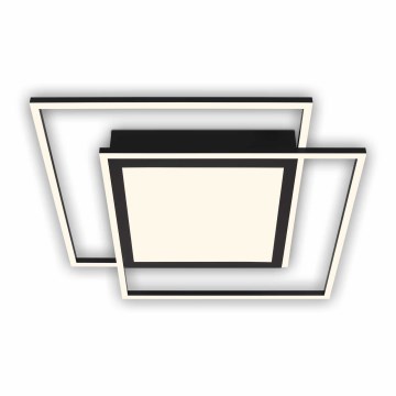 Brilo - Plafoniera LED 2x LED 16W (230V) + LED 19W, 51,5x51,5 cm, nera