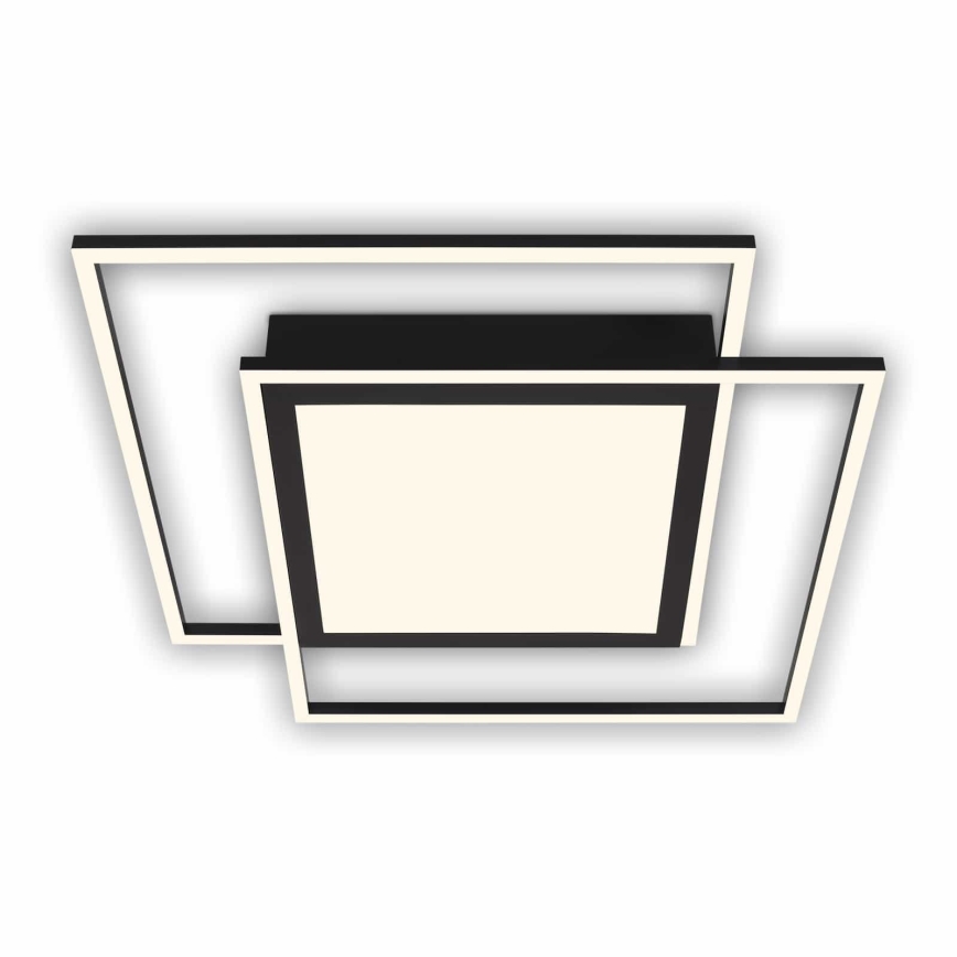 Brilo - Plafoniera LED 2x LED 16W (230V) + LED 19W, 51,5x51,5 cm, nera
