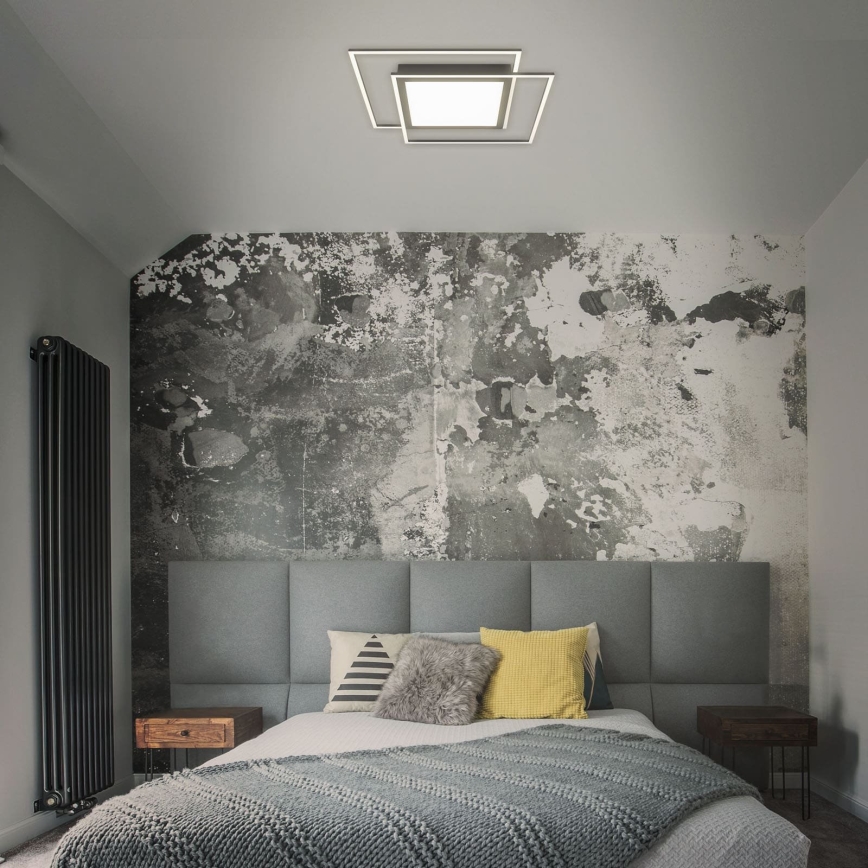 Brilo - Plafoniera LED 2xLED/16W/230V + LED/19W 51,5x51,5 cm 3000K nero