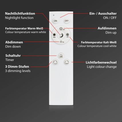 Brilo - Plafoniera LED dimmerabile FRAME LED/50W/230V 2700-6500K 72,4x72,4cm nero Wi-Fi Tuya + telecomando