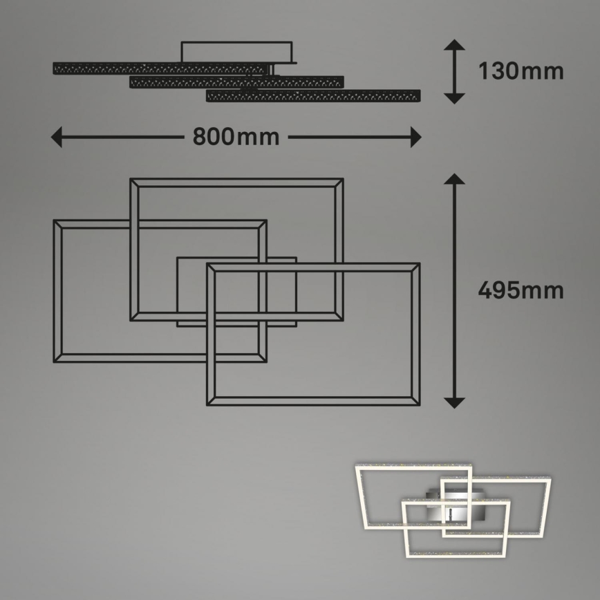 Brilo - Plafoniera LED dimmerabile FRAME LED/57W/230V 3000K cromo opaco