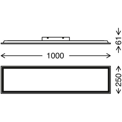 Brilo - Plafoniera LED dimmerabile PIATTO LED/24W/230V 3000-6500K 100x25 cm + telecomando