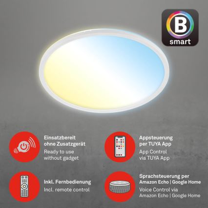 Brilo - Plafoniera LED dimmerabile SLIM LED/22W/230V 2700-6500K Wi-Fi Tuya + telecomando