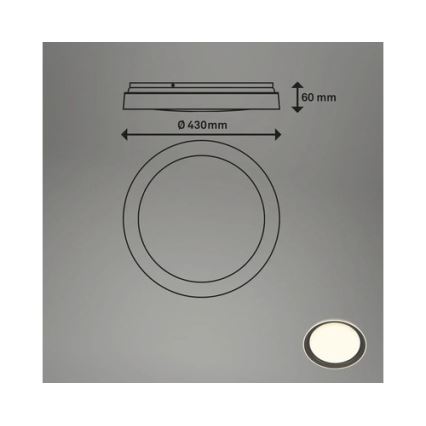 Brilo - Plafoniera LED IJUS, 24W, 230V, 3000K, Ø 43 cm