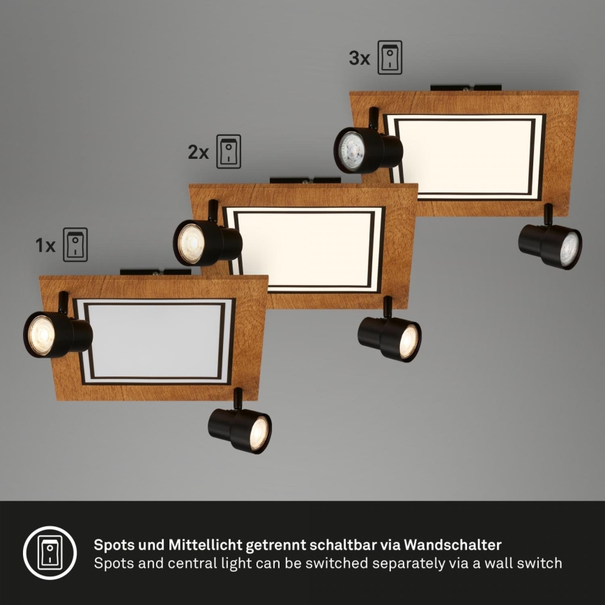 Brilo - Plafoniera LED LED/12W/230V + 2xGU10/9W 3000K