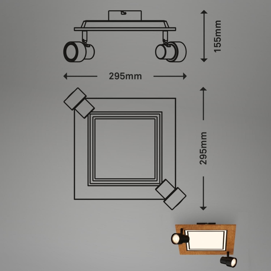 Brilo - Plafoniera LED LED/12W/230V + 2xGU10/9W 3000K