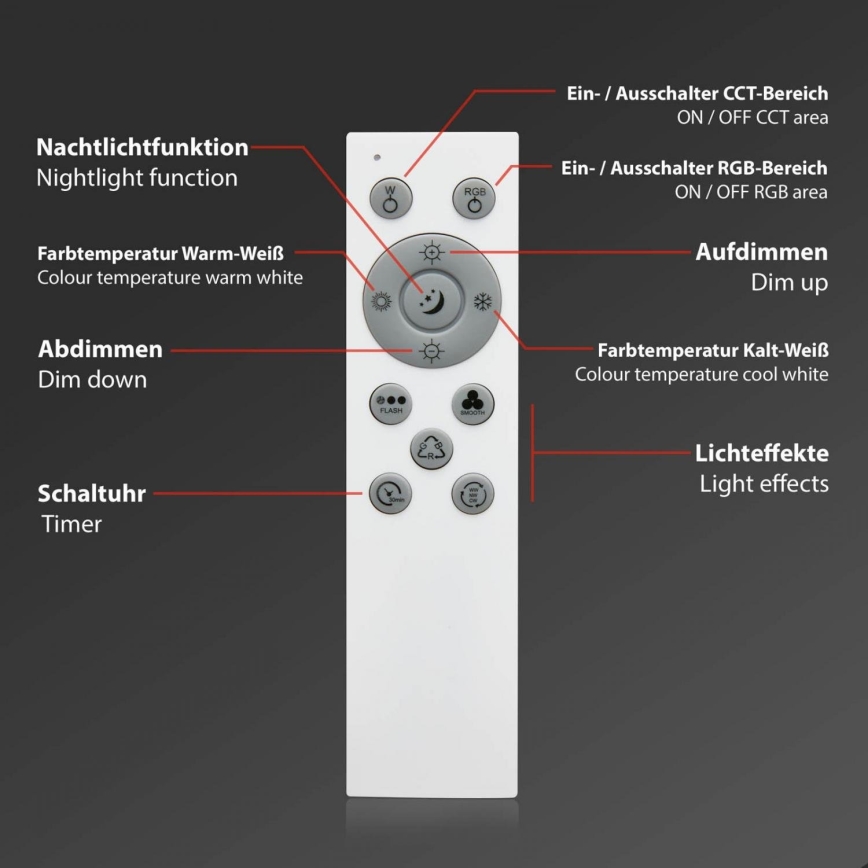 Brilo - Plafoniera LED RGB dimmerabile CENTRO LED/24W/230V 2700-6500K Wi-Fi Tuya + telecomando