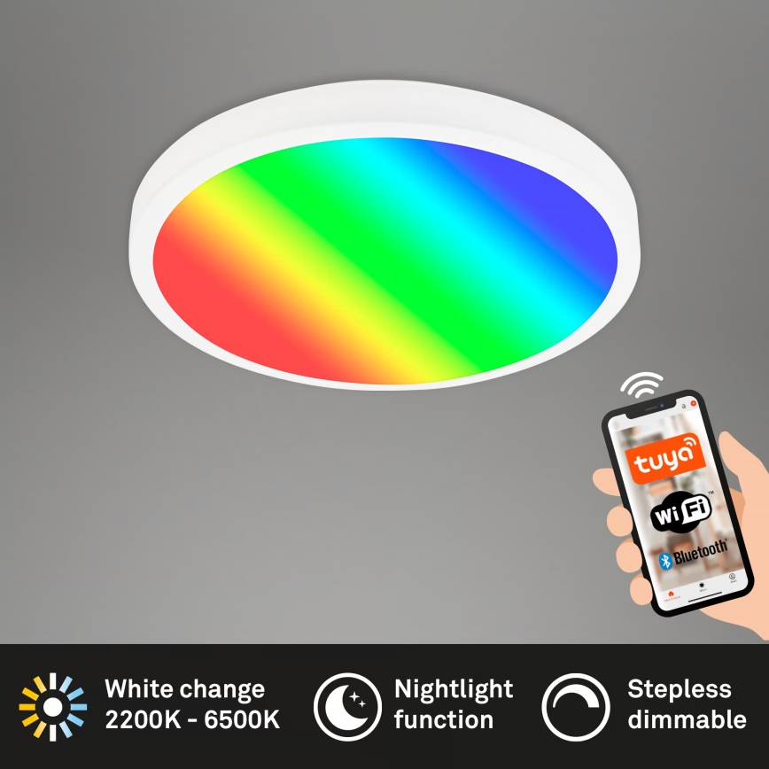 Brilo - Plafoniera LED RGBW dimmerabile LED/20W/230V 2200-6500K Wi-Fi Tuya diam. 27 cm