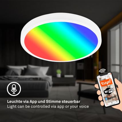 Brilo - Plafoniera LED RGBW dimmerabile LED/20W/230V 2200-6500K Wi-Fi Tuya diam. 27 cm