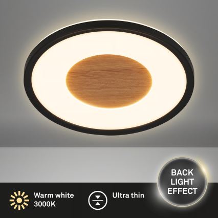 Brilo - Plafoniera LED SUFIT WOOD LED/18W/230V 3000K Ø 29 cm
