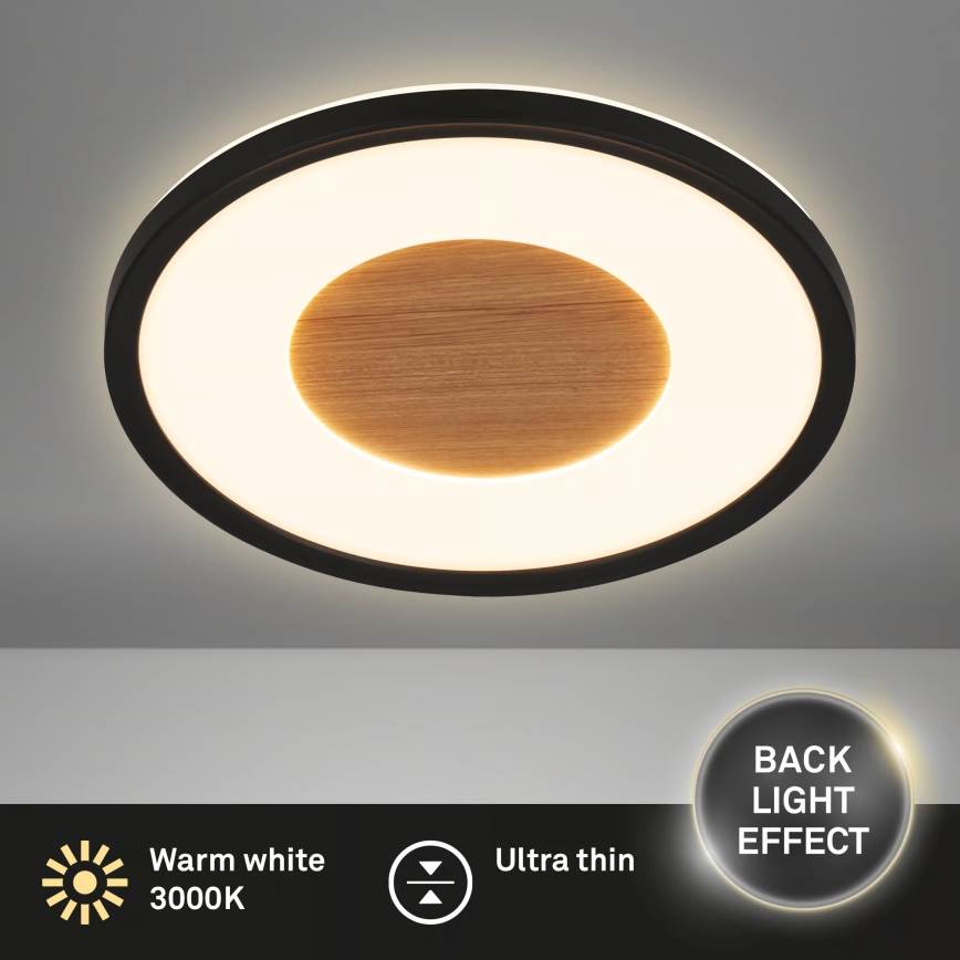 Brilo - Plafoniera LED SUFIT WOOD LED/18W/230V 3000K Ø 29 cm