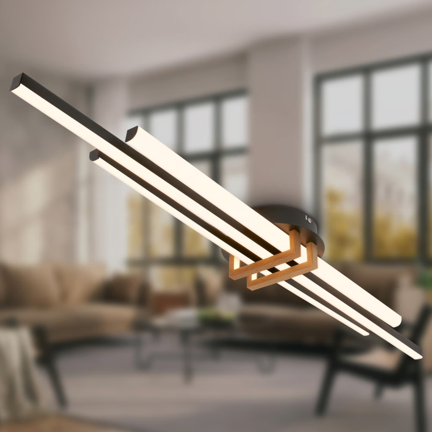 Brilo - Plafoniera LED TINKA, 30W, 230V, 3000K, nera