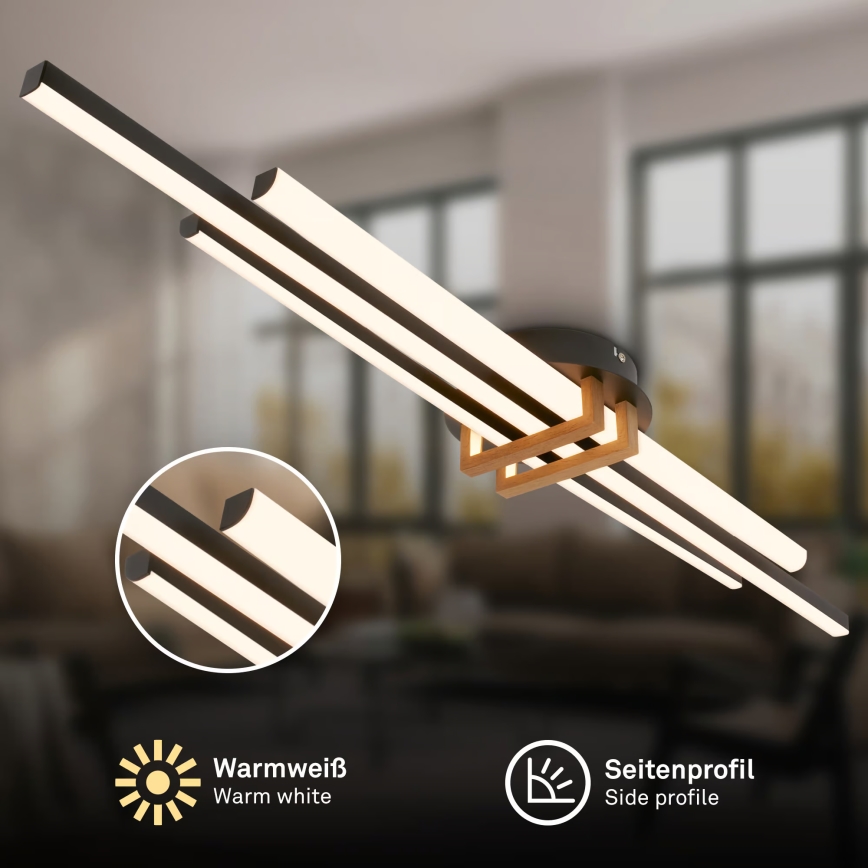 Brilo - Plafoniera LED TINKA, 30W, 230V, 3000K, nera