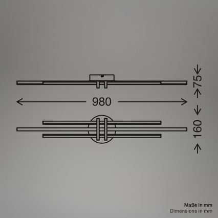 Brilo - Plafoniera LED TINKA, 30W, 230V, 3000K, nera