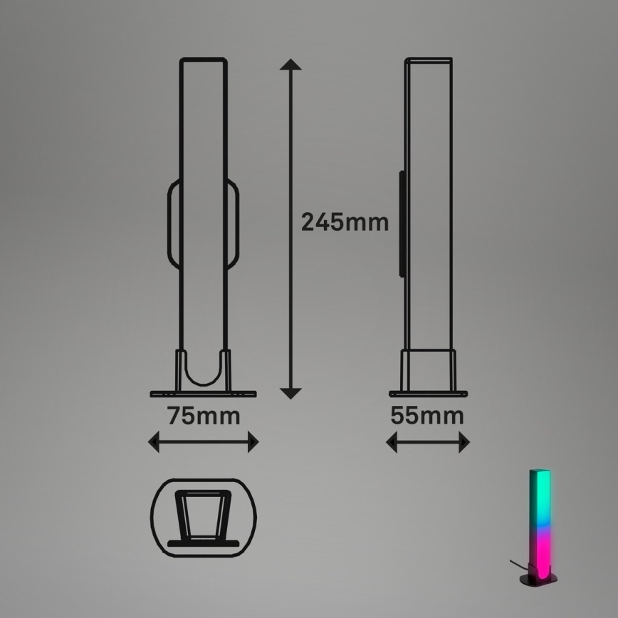 Brilo - SET 2x LED RGBIC Lampada da tavolo dimmerabile LED/12W/230V 3000-6500K Wi-Fi Tuya