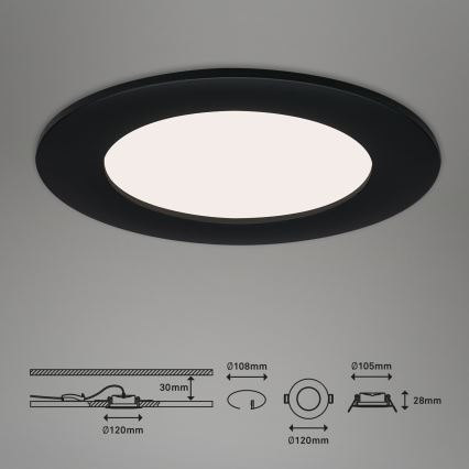 Brilo - SET 3x Lampada LED da incasso per bagni FLAT LED/7W/230V IP44