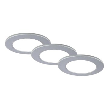 Brilo - SET 3x Lampada LED da incasso per bagni LED/4W/230V IP44 3000/4000K argento