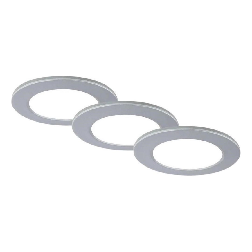 Brilo - SET 3x Lampada LED da incasso per bagni LED/4W/230V IP44 3000/4000K argento